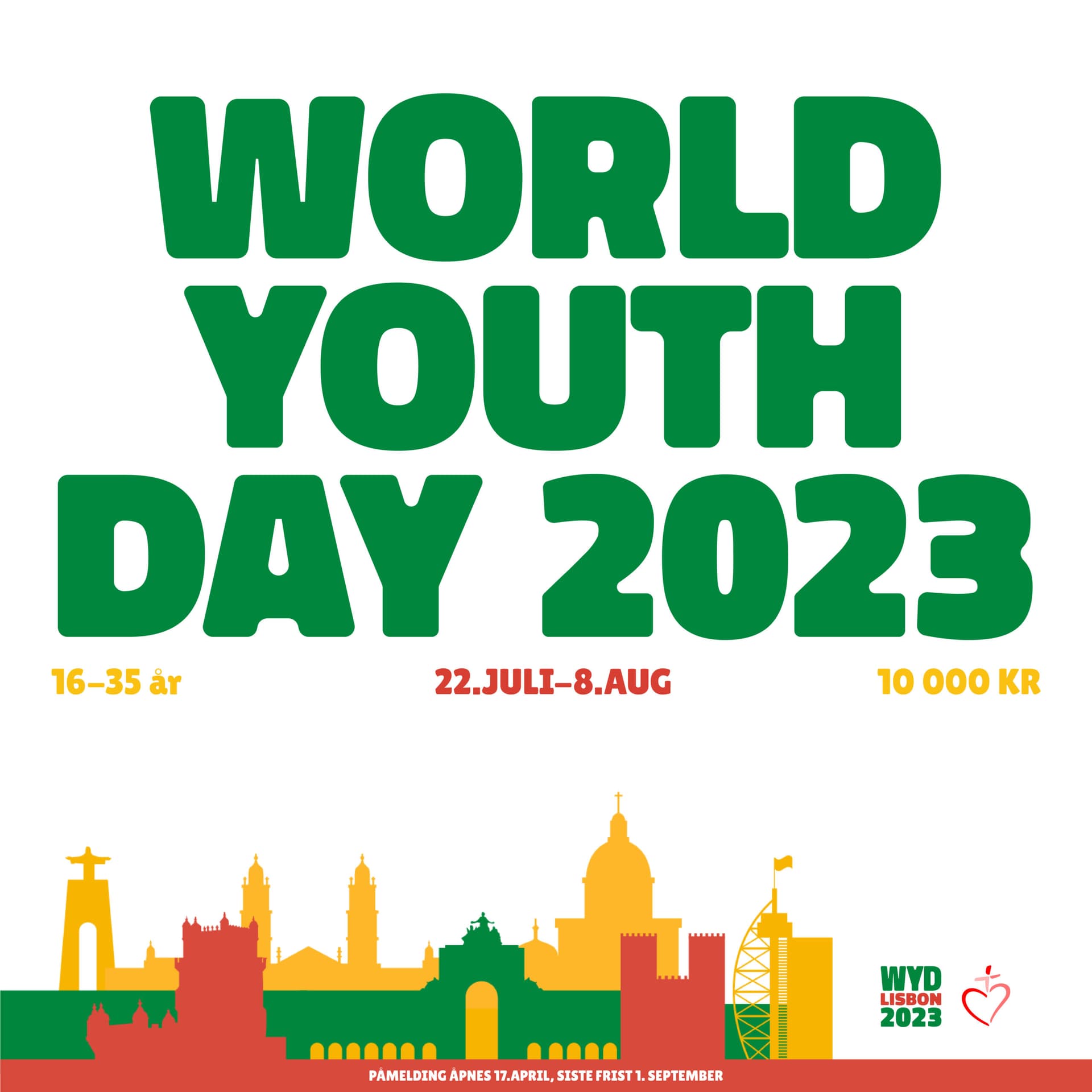 Du kan nå melde deg på World Youth Day 2023